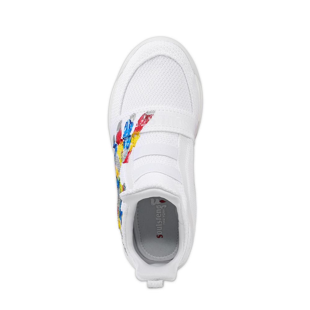 SKYTRACK Mesh Knit High Tops White Hawk Painted - Soulsfeng