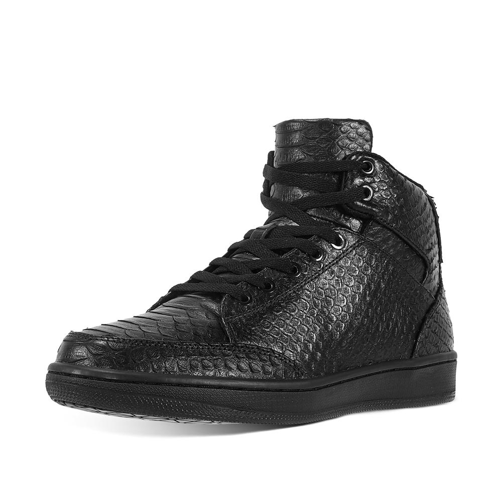 Rock Stone High Snake Leather Black - Soulsfeng