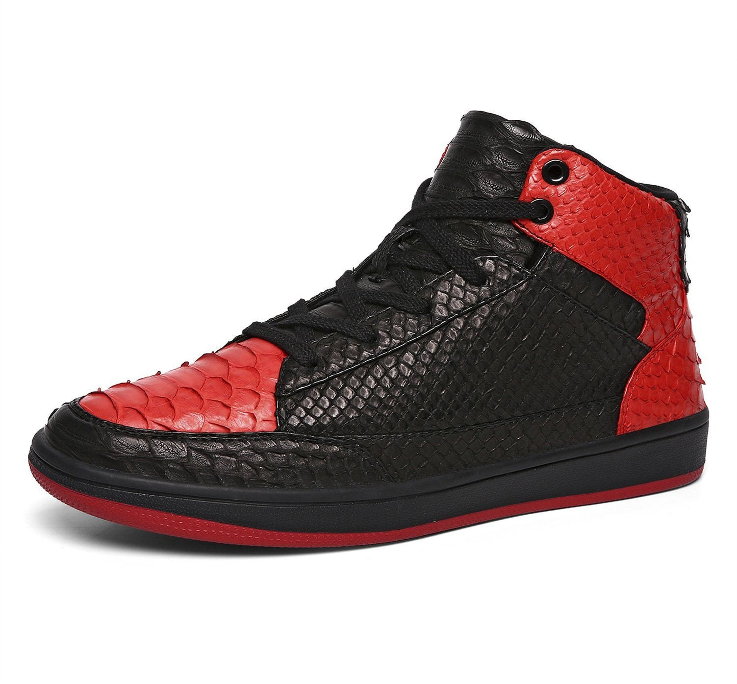 Vintage Snakeskin Leather High Top Shoes - Soulsfeng