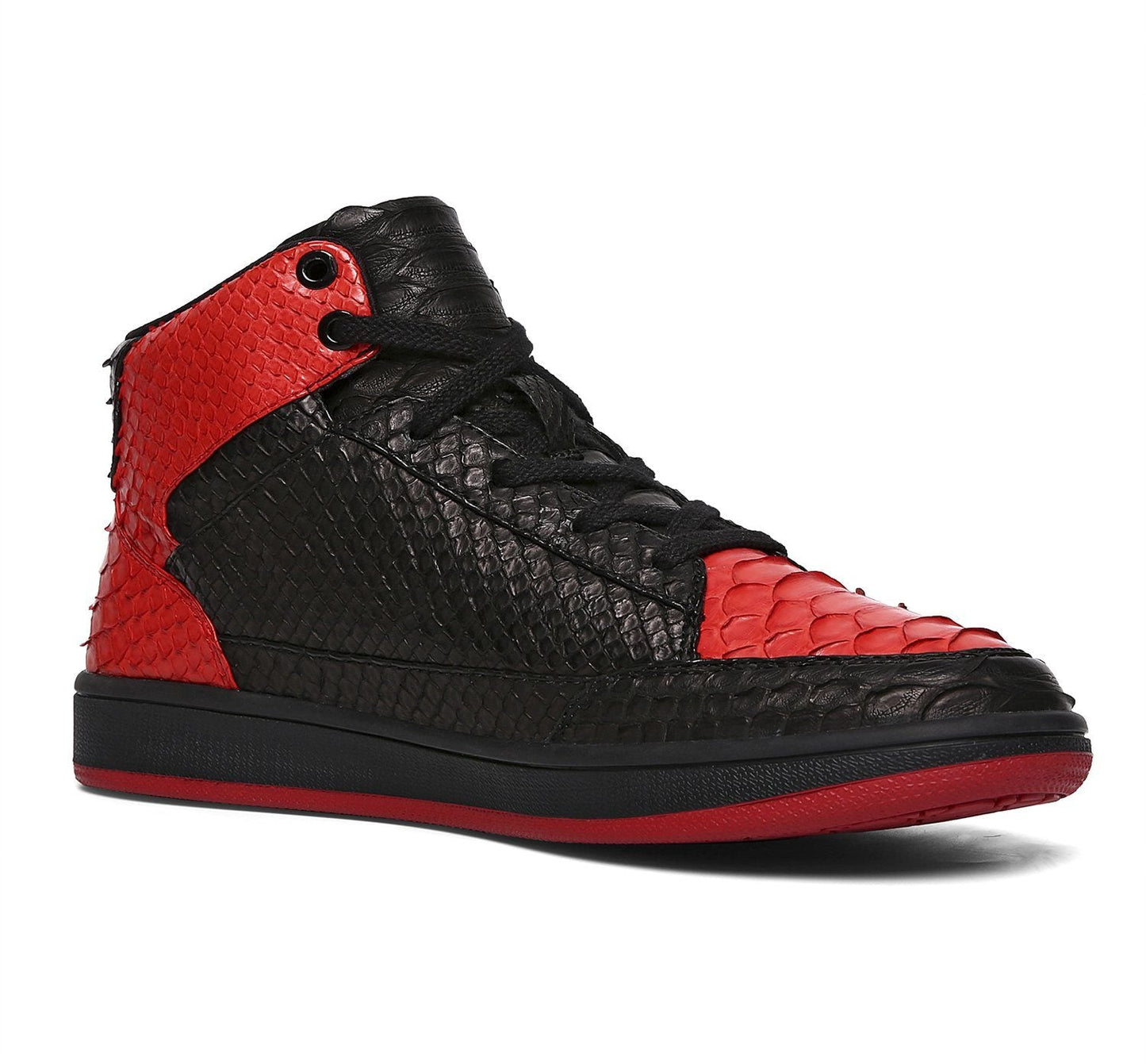 Vintage Snakeskin Leather High Top Shoes - Soulsfeng