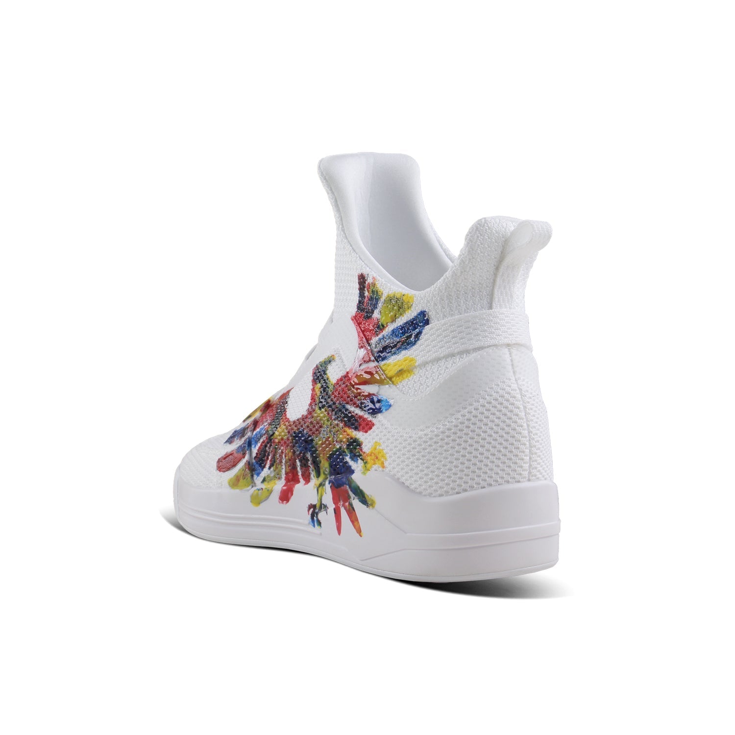 SKYTRACK Mesh Knit High Tops White Hawk Painted - Soulsfeng