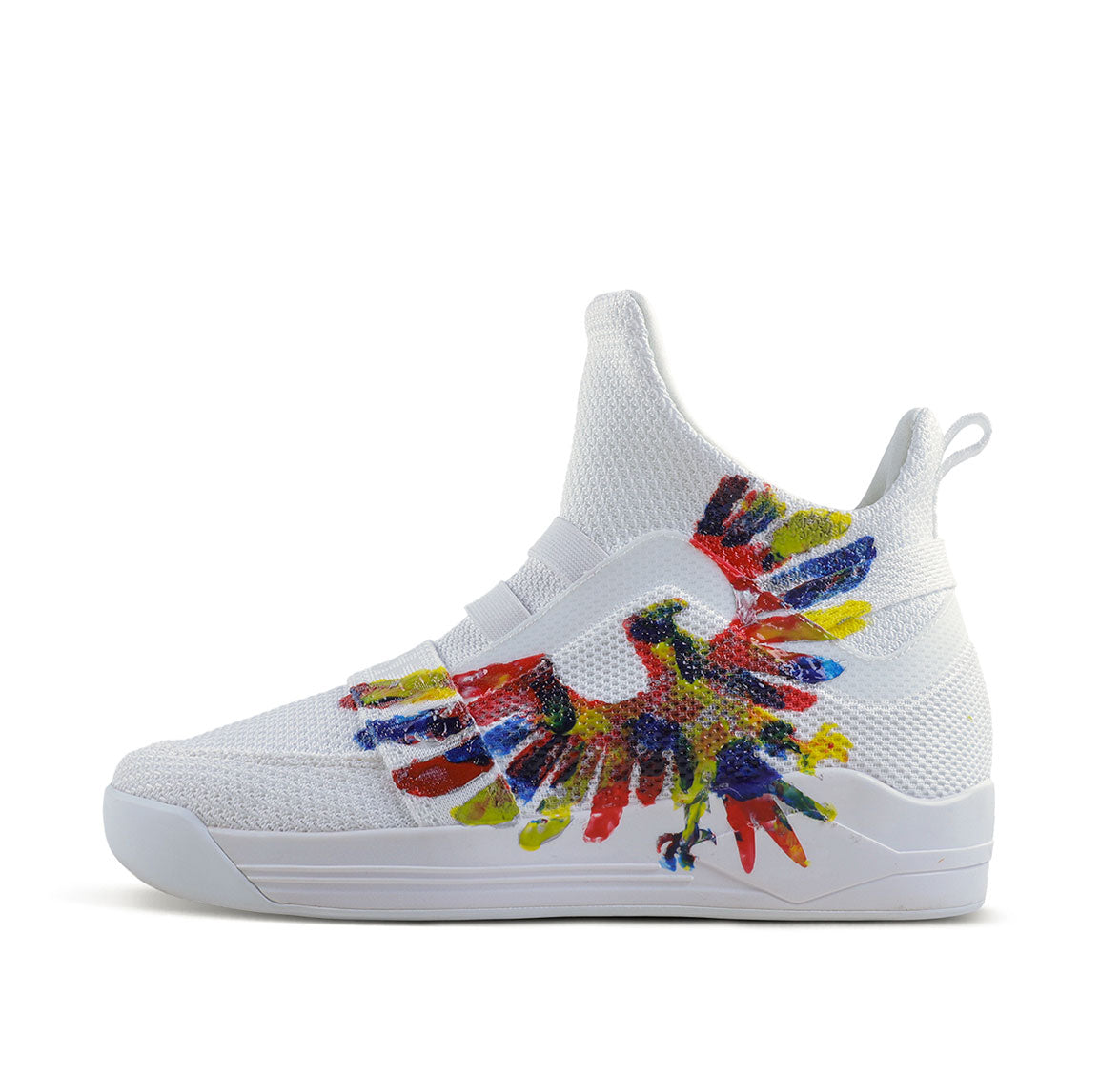 SKYTRACK Mesh Knit High Tops White Hawk Painted - Soulsfeng