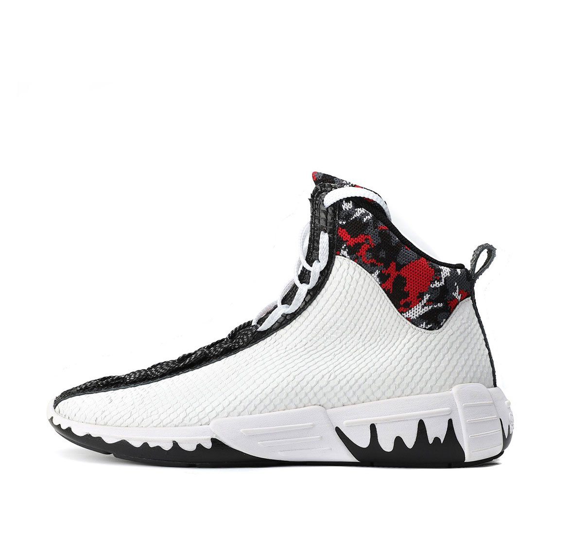 Snake Neck White High Top Sneakers - Soulsfeng