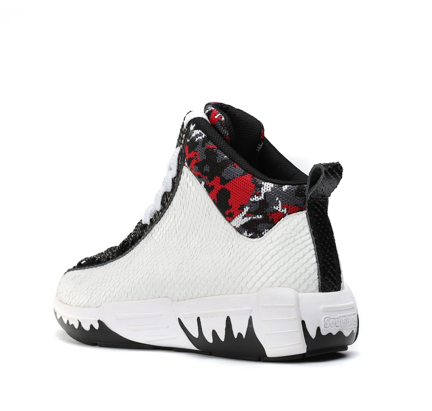 Snake Neck White High Top Sneakers - Soulsfeng