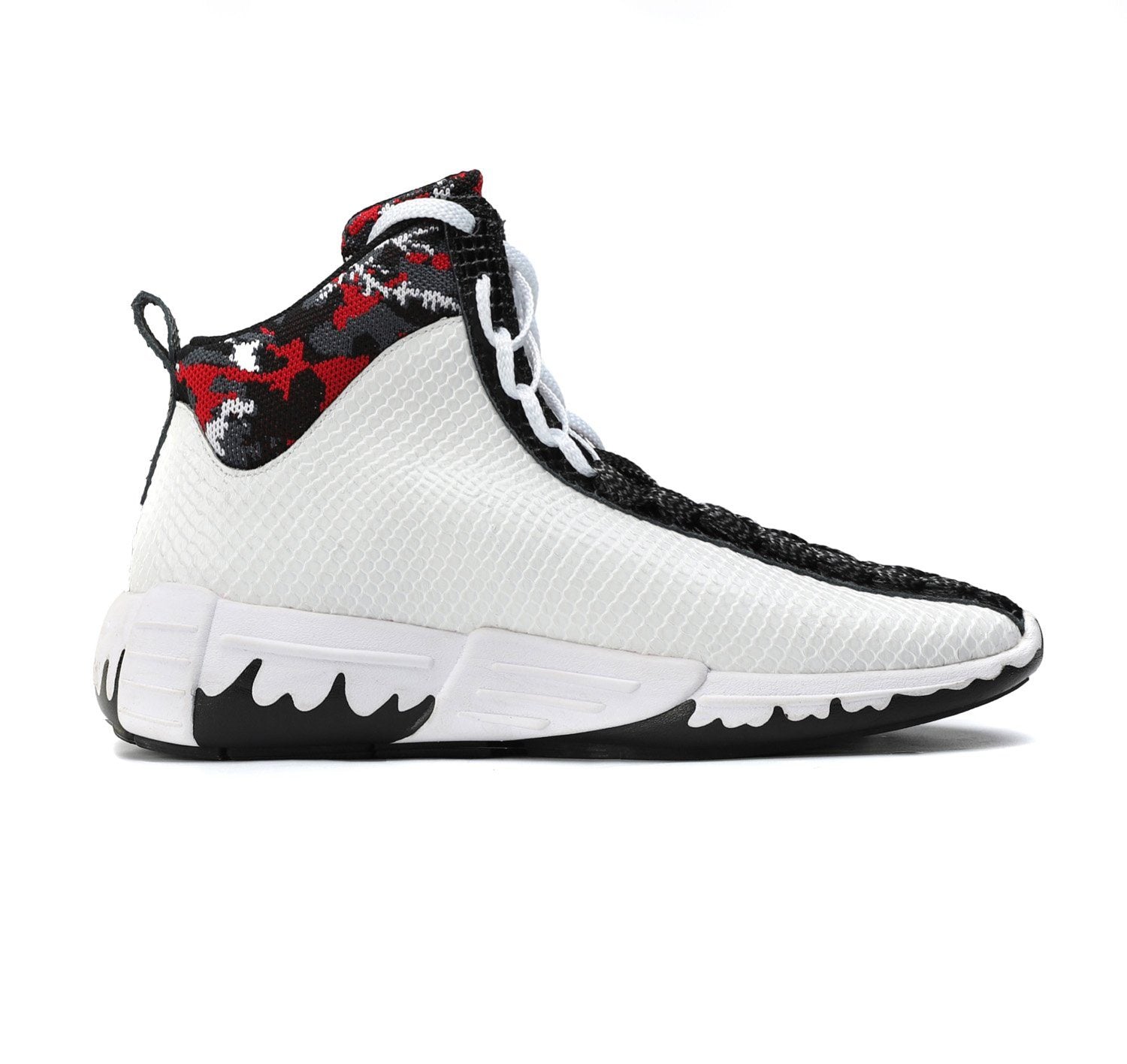 Snake Neck White High Top Sneakers - Soulsfeng