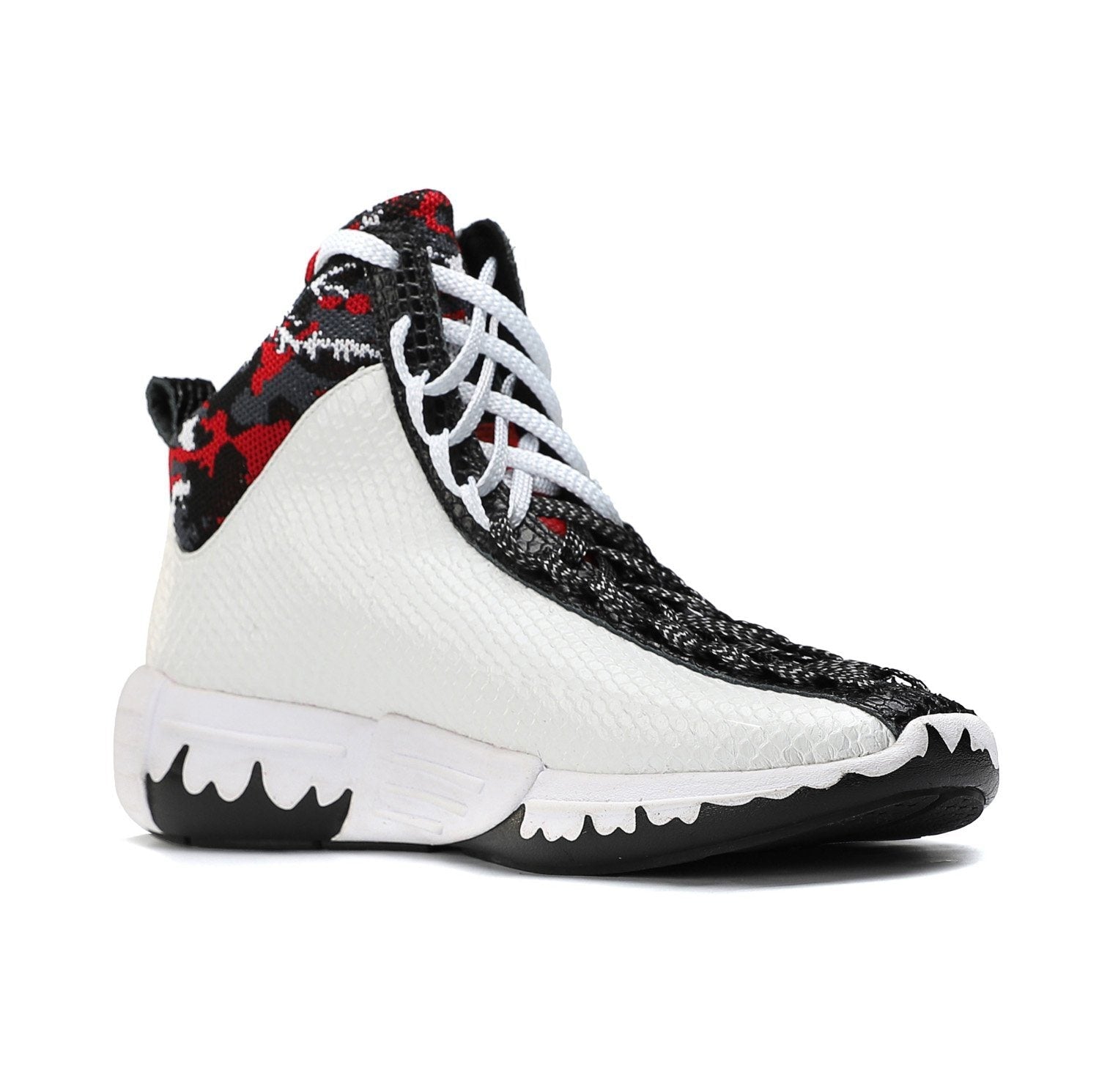 Snake Neck White High Top Sneakers - Soulsfeng