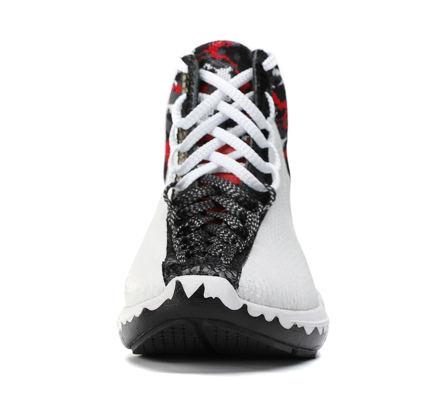 Snake Neck White High Top Sneakers - Soulsfeng