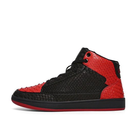 Vintage Snakeskin Leather High Top Shoes - Soulsfeng